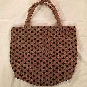 Polka Dot Burlap Purse